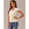Allegra K Women's Summer Office V-Neck Solid Color Casual Chiffon Ruffle Sleeve Blouse - 4 of 4