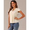 Allegra K Women's Summer Office V-Neck Solid Color Casual Chiffon Ruffle Sleeve Blouse - image 4 of 4