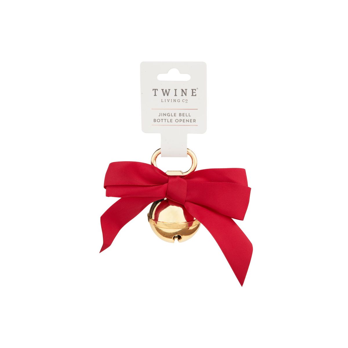 Twine Gold Jingle Bell Bottle Opener, Holiday Beer Bottle Opener, Christmas Beer Gift, Gold, Set of 1, 3 Inches - thumbnail 4