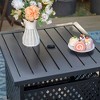 3pc Patio Conversation Set with Wicker Rattan Chairs with Cushions & Square Table with Umbrella Hole - Captiva Designs - 3 of 4