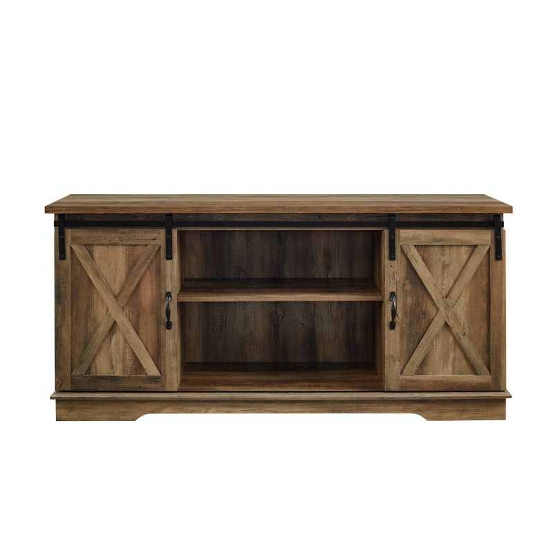 Modern Transitional Sliding Barndoor TV Stand for TVs up to 65"- Saracina Home, 4 of 27