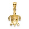 Black Bow Jewelry 14k Yellow Gold Small 2D Diamond-Cut Sea Turtle Pendant, 13 x 23mm - 3 of 4