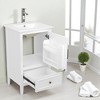 Mshliw 20" Modern Bathroom Vanity with Sink, Freestanding Cabinet with Drawer, Door Shelf Storage & Adjustable Foot Pads, Solid Wood & Ceramic - 2 of 4