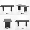 Wooakway 30"H Modern Solid Wood Dining Table Kitchen Table Conference Desk Gaming Table Double Pedestal Base in Walnut/ Black/ Natural Wood - 4 of 4