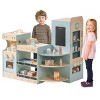ROBOTIME Play Food And Toy Kitchens Kid Grocery Store Playset, Wooden Pretend Play Supermarket with Food Prep Machine Toy, Blue, 24"*35.8"*33" - 2 of 4