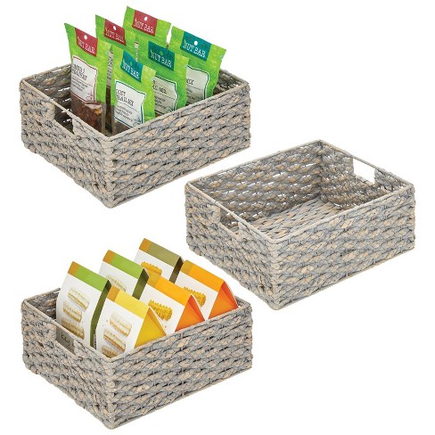 Best Choice Products Pantry Baskets Set of 2 16x12in Water Hyacinth Storage  Baskets, Woven Wicker Kitchen Organizers with handles w/Chalkboard Label