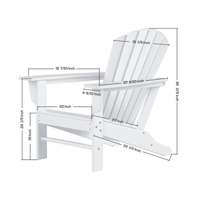 Gray HDPE Outdoor Adirondack Chair with Wide Armrests