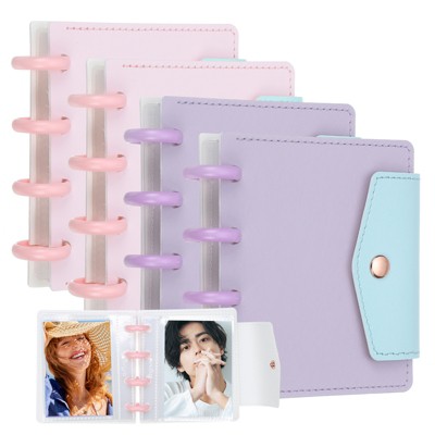 Unique Bargains Detachable Kpop Binder Button Design Photocard Holder Book 2 Sets/4 Pcs