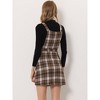 Allegra K Women's Plaid Tartan Button Decor A-Line Pinafore Overall Dress - 4 of 4