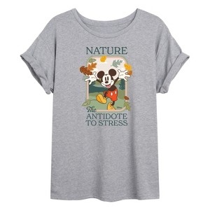Women's - Disney - Nature The Antidote To Stress Oversized Graphic T-Shirt - 1 of 4