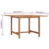vidaXL Outdoor Dining Table Patio Table with Umbrella Hole Solid Teak Wood - 4 of 4