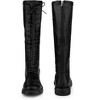 Allegra K Women's Lace Up Back Zip Round Toe Flat Low Heel Knee High Boots - 4 of 4