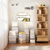 5-Tier Rotating Wooden Bookshelf with Drawer and Wheels,360° Small Space Rotating Bookshelf Tower for Living Room or Bedroom-Baofuwish - 3 of 4