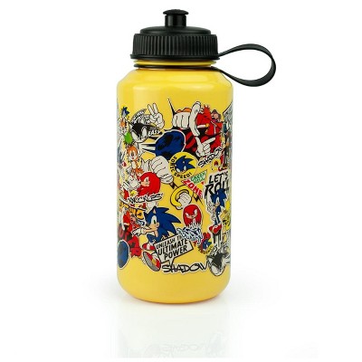 Just Funky Sonic The Hedgehog Sticker Bomb Large Plastic Water Bottle | Holds 32 Ounces