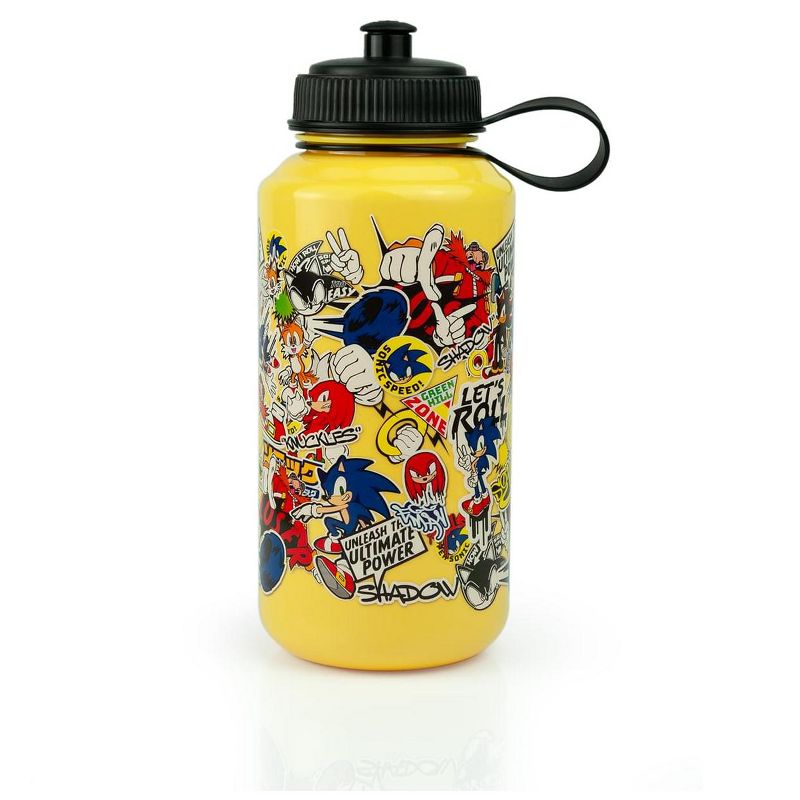 Just Funky Sonic The Hedgehog Sticker Bomb Large Plastic Water Bottle | Holds 32 Ounces, 1 of 7