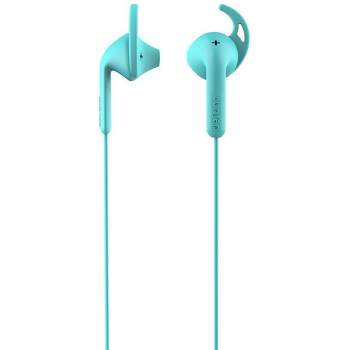Defunc Go Sport 3.5mm Earbuds for Runners Sweatproof Compatible with iPhone 6s Plus, 6 Plus, 6s, 6, 5s, 5c, 5, 4s, 4, SE, Samsung and Android - Cyan