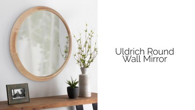 Walnut Brown 27'' Round Wooden Frame Uldrich Wall Mirror