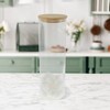 Unique Bargains with Bamboo Lid Decorative Jars Wood Color Clear 1 Pc - 2 of 4