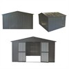 Outdoor Storage Shed with 2 Built-in Window, Galvanized Steel Frame, Sloping Roof Metal Storage Cabinet, Waterproof Rust-proof Tool Shed for Backyard - 3 of 4