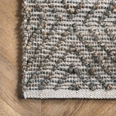 Handmade Dark Grey Tufted Diamond 5x8 Area Rug