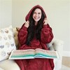 Catalonia Women's Oversized Flannel Blanket Hoodie - Cozy Wearable Plush Fleece Pullover, Soft Lounge Sweatshirt for Home, Camping, Outdoor Comfort - 2 of 4