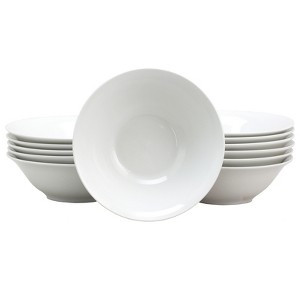 Gibson Home Noble Court 12 Piece Fine Ceramic Bowl Set in White - 1 of 4