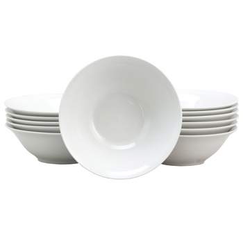 Gibson Home Noble Court 12 Piece Fine Ceramic Bowl Set in White