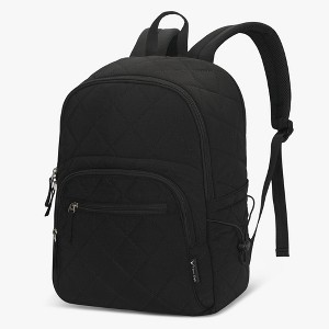 Hynes Eagle 20L Water-Resistant Nylon Laptop Backpack – Quilted Lightweight Design – Travel & School – Black - 1 of 4