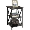 HomeStock Belmont Glass End Table with Shelf, Tempered Glass Sides, Spacious Top and Lower Storage Shelf for Books and Accessories - 4 of 4