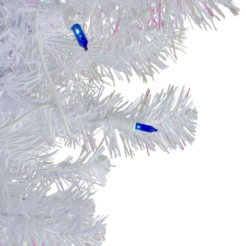 Northlight 3' Prelit Artificial Christmas Tree White Pine Slim - Blue Lights, 3 of 7