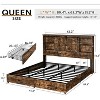 AMERLIFE Wooden Platform Bed with Bookcase Headboard, 2 Drawers, Charging Station - 2 of 4