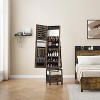 Swivel Jewelry Armoire with Full-Length Mirror, Reversible Storage Cabinet with Drawer and Wheels, Jewelry Organizer with Spacious Compartments - 3 of 4