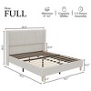 Homhougo Bed Frame, Upholstered Platform Corduroy Bed Frame with Vertical Channel Tufted Wingback Headboard - 2 of 4