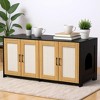 Double Room Litter Box Enclosure For 2 Cats, 47.2" Large Wood Hidden Litter Box Furniture For 2 Boxes with Sisal Doors and Sliding Drawers - 3 of 4