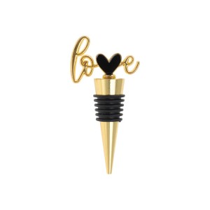 Unique Bargains Bottle Stoppers Heart with "Love" Zinc Alloy PTR Rose 3.54"x1.77"x0.79" 1 Pc - 1 of 3