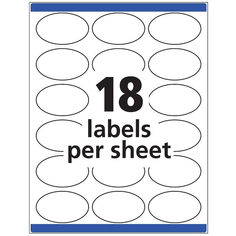 Avery Oval Easy Peel Labels 1 1/2 x 2 1/2 Matte White 270/Pack 6583, 4 of 10