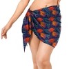 HAPPY BAY Women's Summer Bikini Wraps Beach Wrap Coverup Sarong Skirt Bathing suit Swimwear Swimsuit Coverup for Women One Size Short Blue, Leaves - 2 of 4