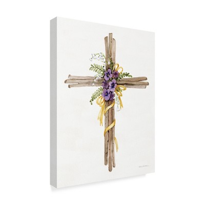 Trademark Fine Art -Kathleen Parr Mckenna 'Easter Blessing Cross I' Canvas Art
