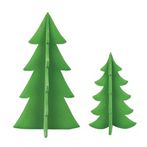carol & frank Flocked Green Tree Figurine Set of 2 - 1 of 3