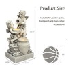 LuxenHome 30” Gray Resin Cherub Angels Outdoor Water Fountain with LED Lights, Garden Fountain Decor for Yard - 2 of 4