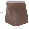 Small Round Coffee Table, Outdoor Side End Sofa Table, Magnesium Oxide Decorative Furniture for Apartment, Home Office, Brown - 4 of 4