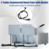 Dual-Tank Commercial Deep Fryer,  Stainless Steel Countertop Fryer Machine with Baskets and Lids - 4 of 4