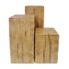 Grungis 33.75"H Square-Column End Tables for Patio,Wood-Like Distressed Finish and Mix with Different Heights for Outdoor and Indoor Use - 3 of 4