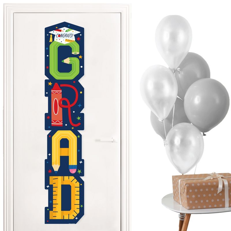 Big Dot of Happiness Elementary Graduation Banner - Vertical Shaped Banner Decorations, 1 of 10