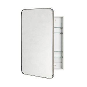 TEHOME Garnes Rectangular Recessed or Surface Mount Metal Medicine Cabinet with Mirror - 1 of 4