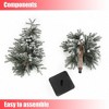 LuxenHome Set of 3 Christmas Trees, Flocked Slim Christmas Tree Prelit, (5-Ft, 4-Ft, 3-Ft) Green - 4 of 4