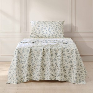 Lush Décor Twin 3pc Rose Garden Cotton Sheet Set Blue - 1 of 4