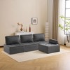 Spassway Modular Sectional Sofa Sets Armless Convertible Linen Sleeper Sofa Modern Armless Sofa Chair - 4 of 4