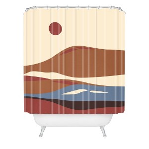 Viviana Gonzalez Western Desert Vibes II Shower Curtain Brown - Deny Designs: Polyester Microfiber, Machine Washable, 71x74 Inch - 1 of 3