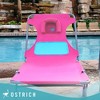 Ostrich Comfort Lounger Face Down Sunbathing Chaise Lounge Beach Chair with 3-Position Folding for Outdoor Camping, Pool, and Beach, Pink (3 Pack) - image 4 of 4